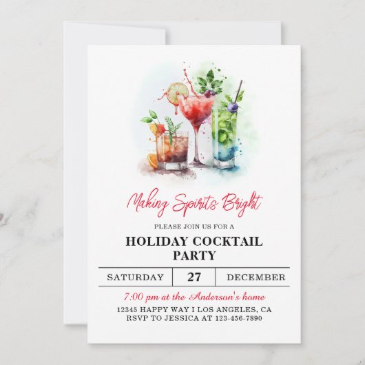 Het maken van Spirits Bright Xmas Holiday Dinner F Kaart (Voorkant)