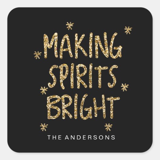 HET MAKEN VAN SPIRITS HELDER GLITTER KERST STICKER (Voorkant)