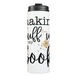 Het maken van spullen voor mijn boek (met bloemen) thermosbeker