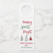 Het maken van sterke kerst wijn bier drank flessenhanger (Voorkant)