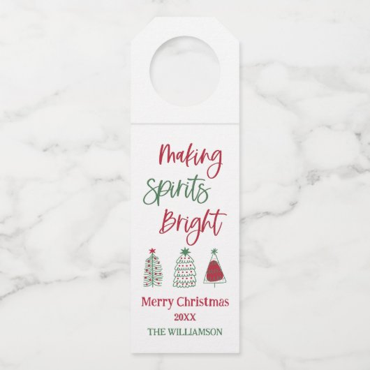 Het maken van sterke kerst wijn bier drank flessenhanger (Voorkant)