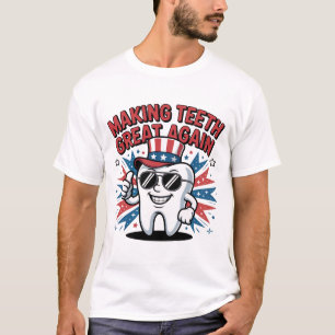 Het maken van tanden weer geweldig 4 juli Amerika T-shirt