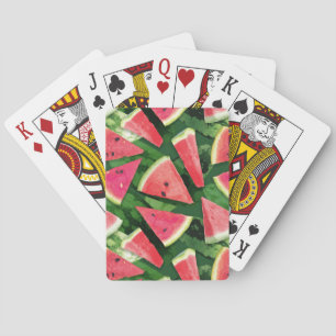 Het maken van watermeloenpatronen pokerkaarten