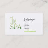 Het malplaatje van de Bedrijfskaart van de Massage Visitekaartje (Achterkant)
