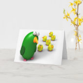 Het mamma en de Kuikens van de vogel Kaart (Gele Bloem)