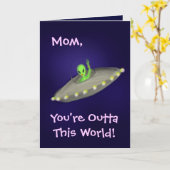Het mamma, u is Outta Deze Wereld! kaart (Gele Bloem)