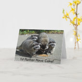 Het Mamma van de wasbeer & Jonge Degenen Kaart (Gele Bloem)