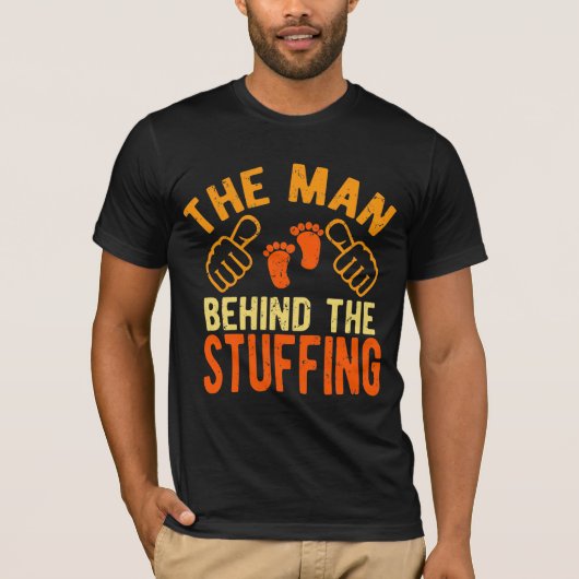 Het Man achter de bedekking van de Thanksgiving Zw T-shirt (Voorkant)