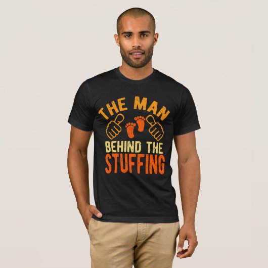 Het Man achter de bedekking van de Thanksgiving Zw T-shirt (Voorkant volledig)