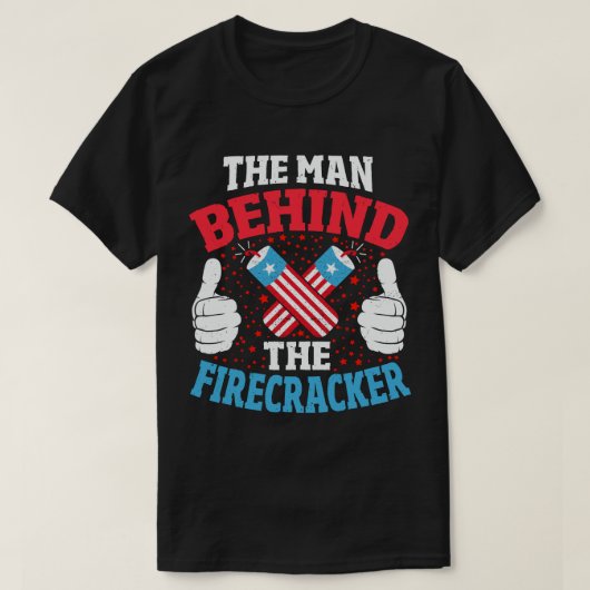 Het Man achter de Firecracker New Dad 4 juli T-shirt (Design voorkant)