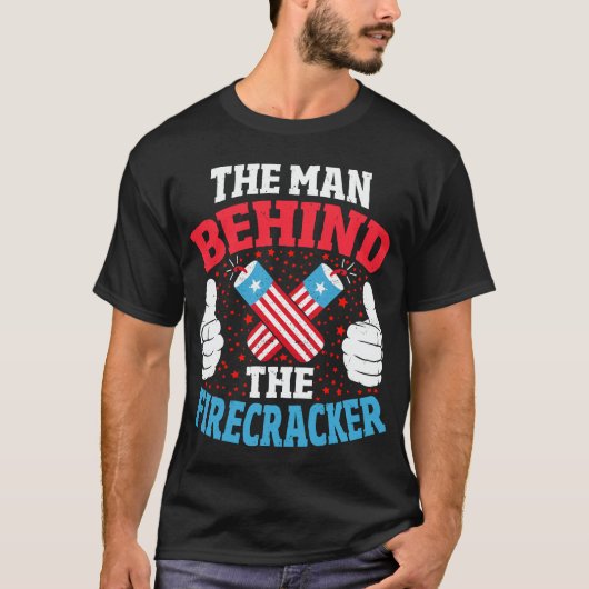 Het Man achter de Firecracker New Dad 4 juli T-shirt (Voorkant)