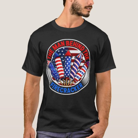 Het Man achter de Firecracker New Dad 4 juli T-shirt (Voorkant)