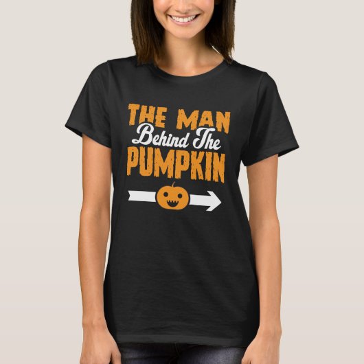 Het Man achter de pompoenmoeder om halloween te zi T-shirt (Voorkant)