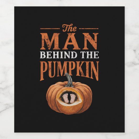 Het Man achter de pompoenzwangere Thanksgiving Wijn Etiket (Enkel label)