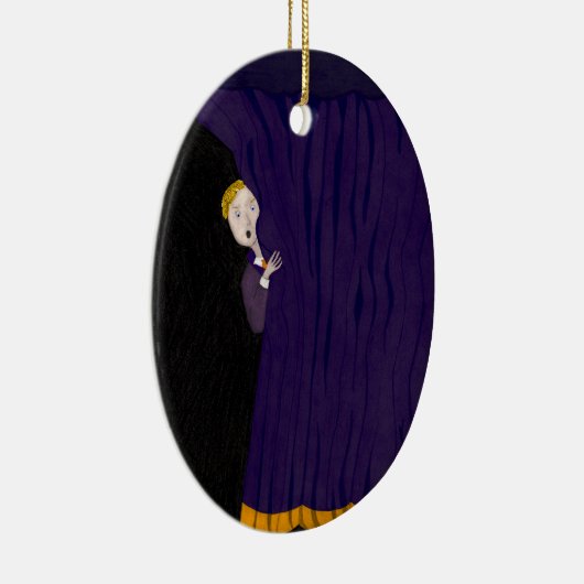 Het Man achter het gordijn Keramisch Ornament (Rechts)