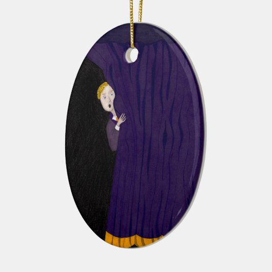 Het Man achter het gordijn Keramisch Ornament (Links)