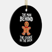 Het Man achter het koekje in de Oven Kerstmis Pr Keramisch Ornament (Rechts)