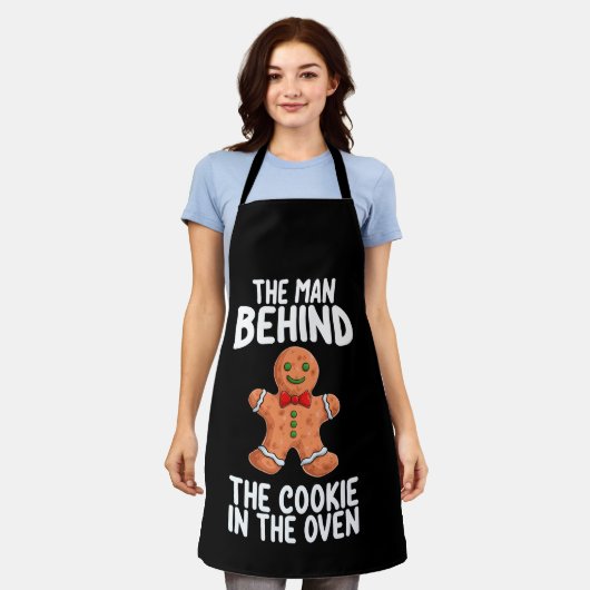 Het Man achter het koekje in de Oven Kerstmis Pr Schort (Gedragen)
