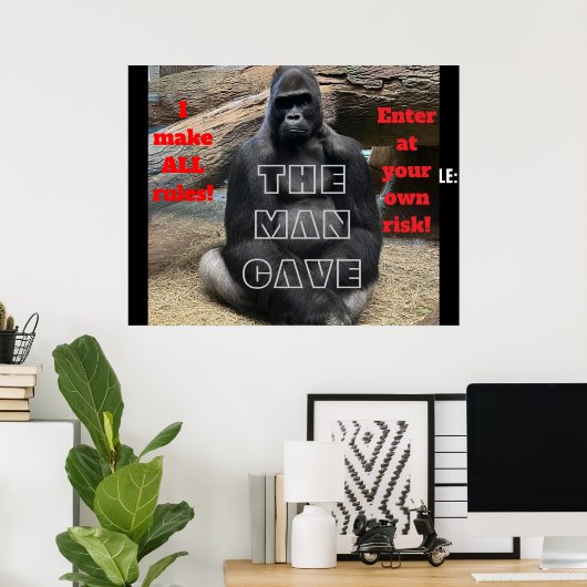 HET MAN CAVE POSTER (Thuiskantoor)