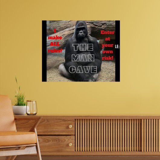 HET MAN CAVE POSTER (Woonkamer 2)