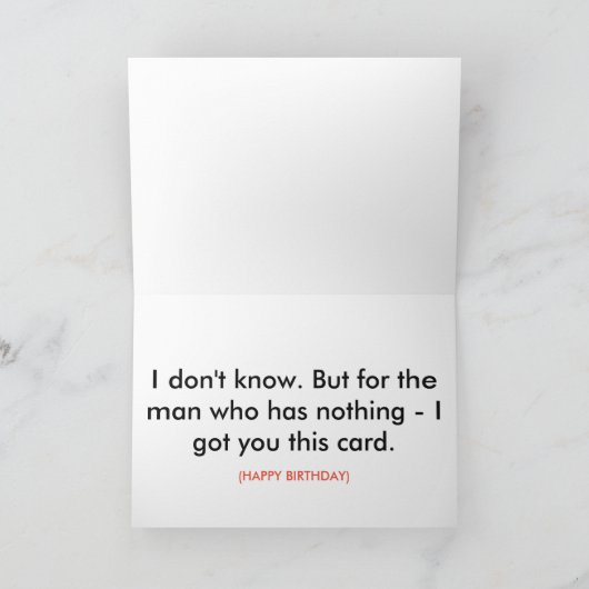 Het man dat alles Verjaardag heeft Kaart (Binnen)