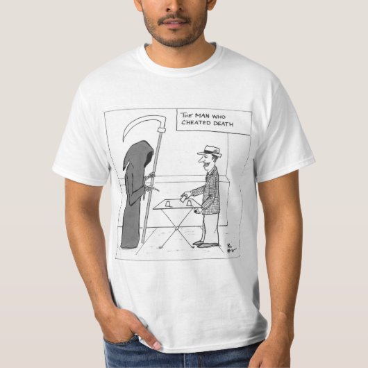 Het man dat de dood bedroog t-shirt (Voorkant)