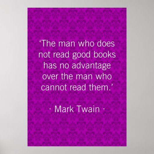 Het man dat geen goede boeken leest [paars] poster (Voorkant)