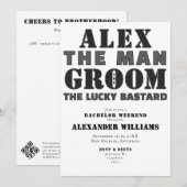 Het Man De bruidegom De gelukkige klootzak vrijgez Kaart (Voorkant / Achterkant)