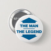 Het Man De Legende - Blauw Ronde Button 5,7 Cm (Voorkant /achterkant)