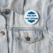 Het Man De Legende - Blauw Ronde Button 5,7 Cm (In situ)