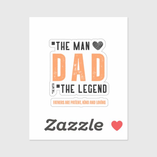 Het Man, de legende - Oprechte Vaderdag Sticker (Vel)