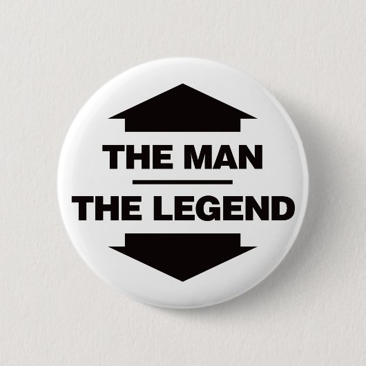 Het Man De Legende - Zwart Ronde Button 5,7 Cm (Voorkant)