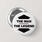 Het Man De Legende - Zwart Ronde Button 5,7 Cm (Voorkant /achterkant)