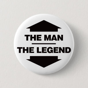 Het Man De Legende - Zwart Ronde Button 5,7 Cm