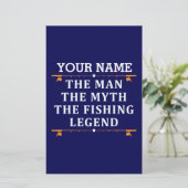 Het Man de Mmythe de Geviste Legend personaliseerd Briefpapier (Staand voorkant)