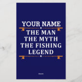 Het Man de Mmythe de Geviste Legend personaliseerd Briefpapier (Achterkant)