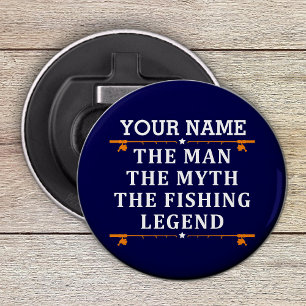 Het Man de Mmythe de Geviste Legend personaliseerd Button Flesopener