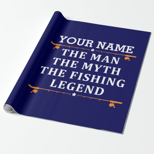 Het Man de Mmythe de Geviste Legend personaliseerd Cadeaupapier (Uitgerold)
