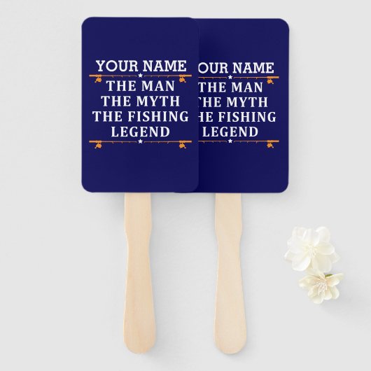 Het Man de Mmythe de Geviste Legend personaliseerd Handwaaier (Voorkant en achterkant)