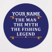 Het Man de Mmythe de Geviste Legend personaliseerd Labels (Design 1)