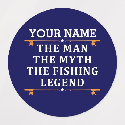 Het Man de Mmythe de Geviste Legend personaliseerd Labels (Design 1)