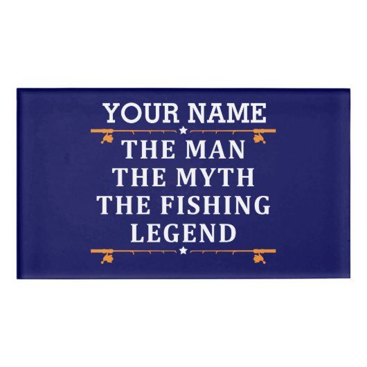 Het Man de Mmythe de Geviste Legend personaliseerd Naambadge (Voorkant)