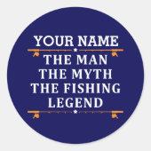 Het Man de Mmythe de Geviste Legend personaliseerd Ronde Sticker (Voorkant)