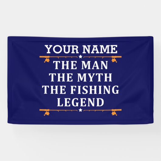 Het Man de Mmythe de Geviste Legend personaliseerd Spandoek (Horizontaal)