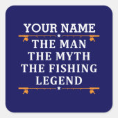 Het Man de Mmythe de Geviste Legend personaliseerd Vierkante Sticker (Voorkant)