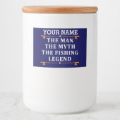 Het Man de Mmythe de Geviste Legend personaliseerd Voedselcontainer Etiket (Voorkant)