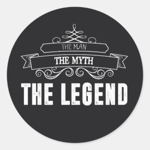 Het Man de Mmythe, de legendarische sticker
