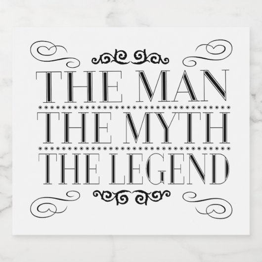 Het Man De Mmythe de Legende Bier Etiket (Enkel label)