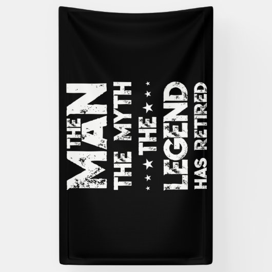 Het Man De Mmythe, de Legende, heeft ontslag genom Spandoek (Verticaal)