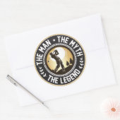 Het Man De Mmythe de Legende Ronde Sticker (Envelop)